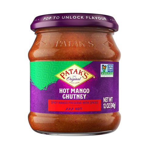 Pataks Hot Mango Chutney - Sweet & Spicy Mango Chutney with Paprika