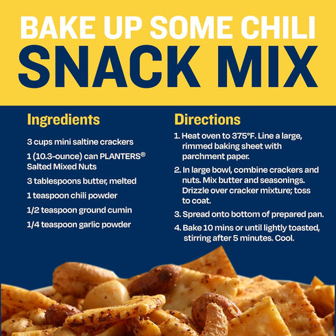 10.3oz (1 PLANTERS Salted Mixed Nuts, Party Snacks, Plant-Based Protein Canister)