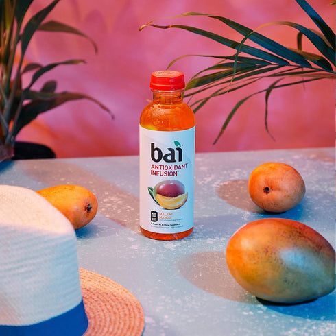 18 (Pack 12) Bai Flavored Water, Malawi Mango, Antioxidant Infused Drinks, Fluid Ounce Bottle
