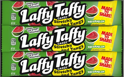 1.5 (Pack 24) Laffy Taffy Candy, Stretchy and Tangy, Watermelon Flavor, Ounce Bars