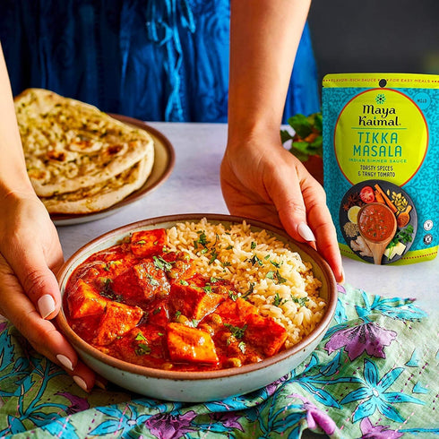 Simmer GaramMasala (7 (Pack 3), Maya Kaimal Tikka Masala Sauce, Mild Indian Sauce with Tomato and Spices. Vegetarian