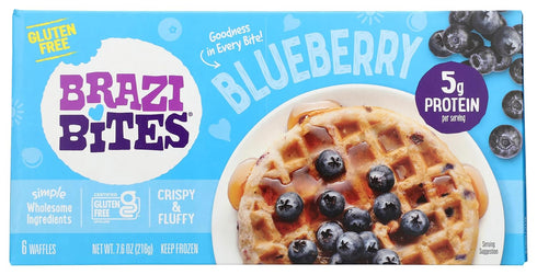 Brazi Bites Blueberry Waffles, 7.6 Oz