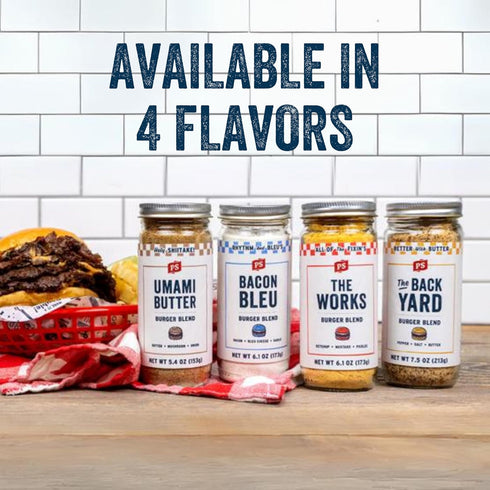 PS Seasoning Bacon Bleu Burger Seasoning, Hamburger Seasoning for Grilling, Meat Blend with Bacon, Blue Cheese