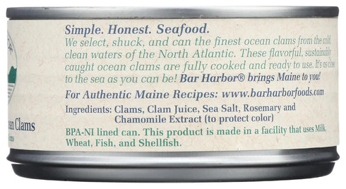 Bar Harbor 6.5 , Clams Whole Gourmet Ocean, Ounce