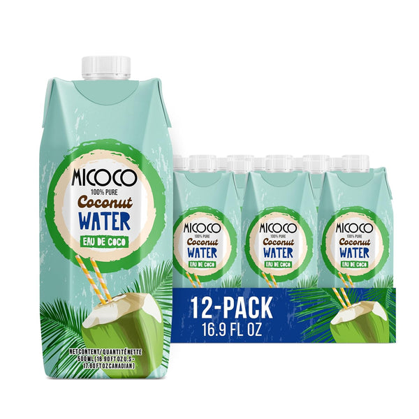 MICOCO Coconut Water, No Added Sugar, 100% Pure, Naturally Hydrating and Electrolyte-Rich,