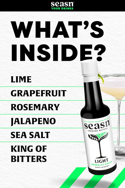seasn 0% 2 150ml Multipack Cocktail Bitters Duo | ABV for Cocktails & Mocktails | Zesty Light & Aromatic Dark | x