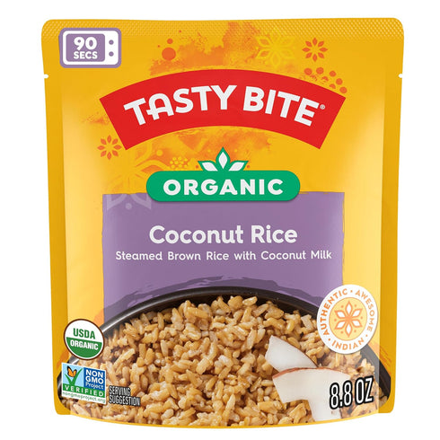 8.8 Pack 6, Tasty Bite Organic Coconut Rice, Ounce, of Ready to Eat, Microwavable, Vegan, Gluten-Free