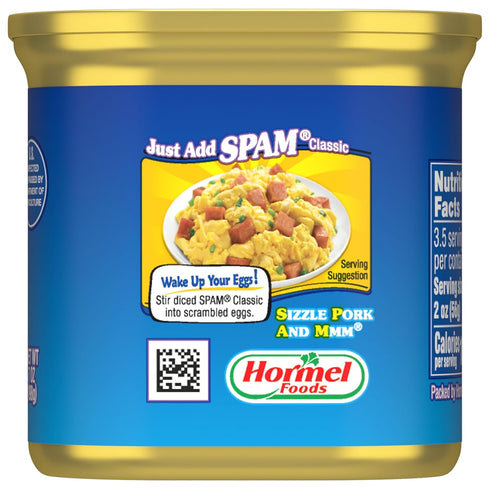 7 oz (Pack 12) SPAM Classic, Cans, of Fully Cooked Pork with Ham, Gluten-Free, Shelf-Stable
