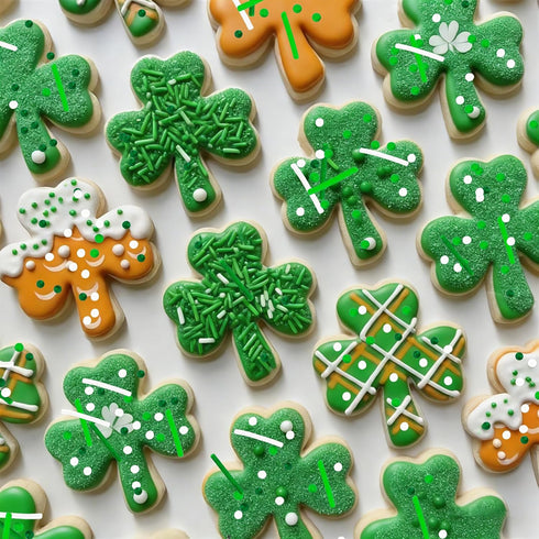 LEBERY 8 Oz Jimmies St. Patrick's Day Sprinkles Green Sprinkles for Cake Decorating White Green Mix Edible Mini Sugar