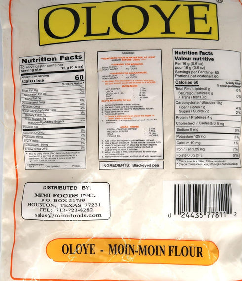 Oloye Moin-Moin/2lbs Beans Flour (Blackeyed Pea) /