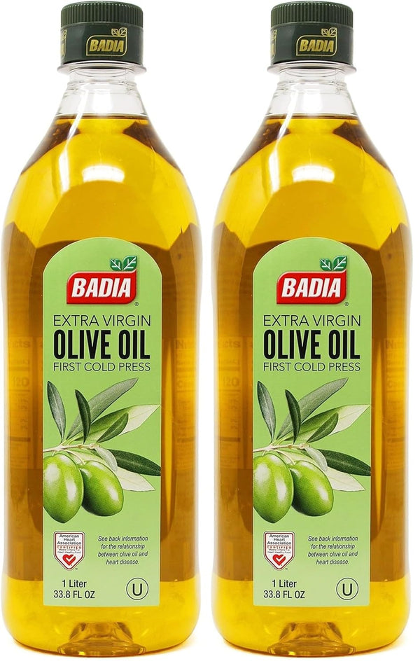 Badia Extra Virgin Olive Oil, 1 Liter (33.8 fl oz) First Cold
