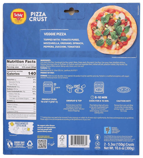 Generic 10.6 Gluten Free Pizza Crusts, Ounce