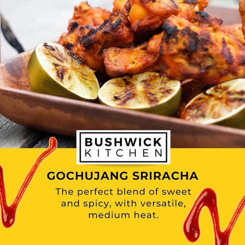 10.5oz Weak Knees Gochujang Sriracha Hot Sauce, Infused with Bold Korean Gochujang Paste & Classic Spicy Sriracha, Made