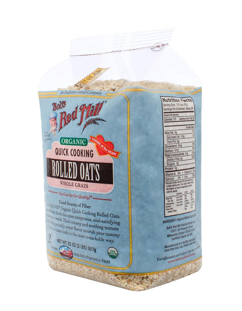 32-ounce (Pack 4) Bob's Red Mill Organic Quick Cooking Rolled Oats Oatmeal