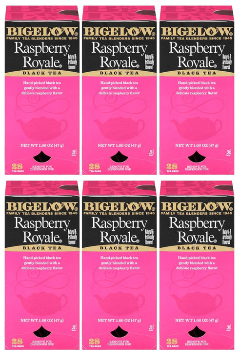 Bigelow Raspberry Royale Tea Bags 28-Count Boxes (Pack of 6) Black Tea