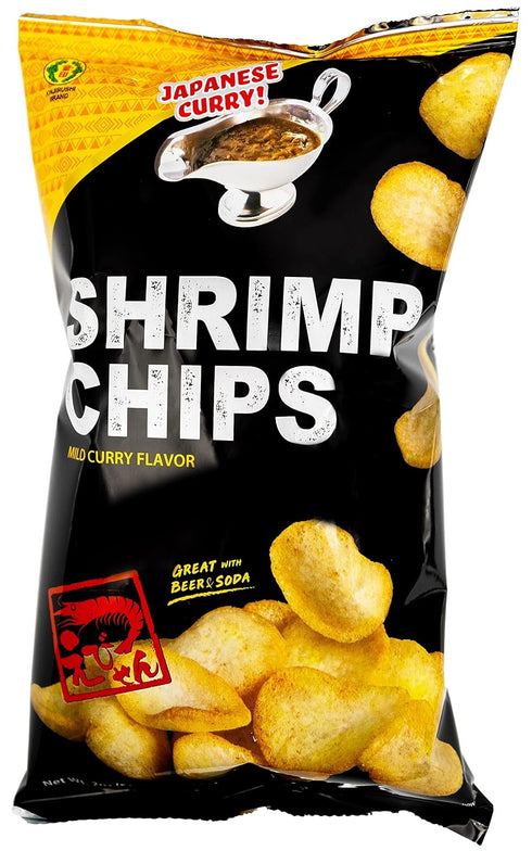 Kinjirushi Authentic Japanese Curry Shrimp Chips, 3 Pack of 2 oz Bags,