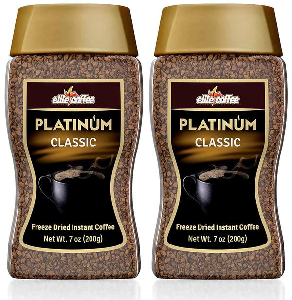 Elite Platinum Freeze Dried Instant Classic Coffee 7.5oz (2 Pack) | Kosher