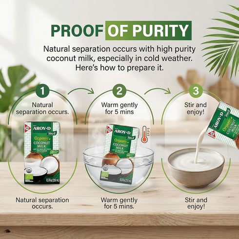 Aroy-D 8.5 Oz (Pack 6) Organic Coconut Milk Fl