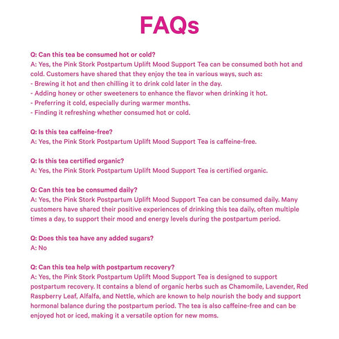 15 Pink Stork Postpartum Uplift Mood Support Tea: Hormone Balance for Women After Pregnancy, Chamomile Tea with Red