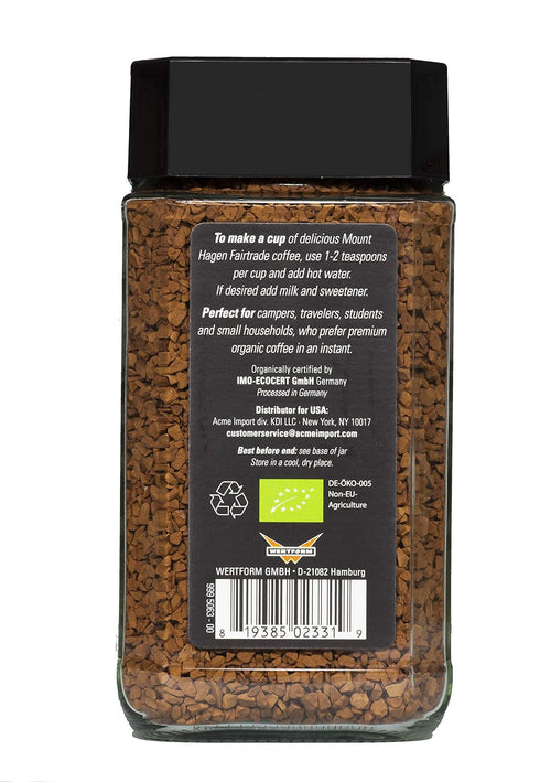 3.53oz [3.53oz Mount Hagen Organic Freeze Dried Instant Coffee | Eco-friendly, Fair-Trade Coffee Made From Organic