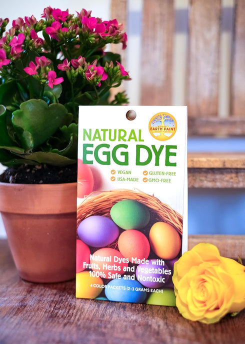 Natural Earth Paint Egg Dye Kit - Eco-Friendly Non-Toxic Easter Egg Coloring for Kids & Adults, 4 Dyes