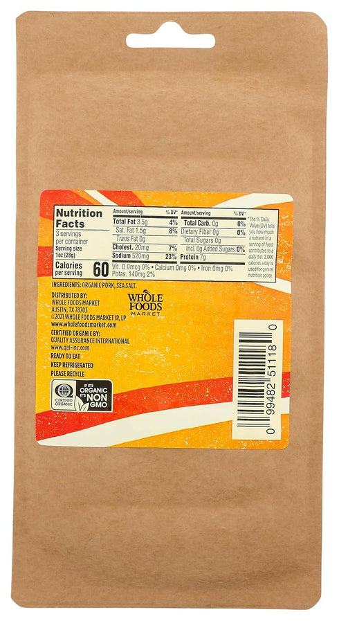 3 OZ WHOLE FOODS MARKET Organic Sliced Prosciutto