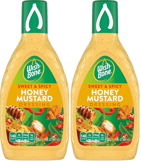 Wish-Bone Salad Dressing, Sweet & Spicy Honey Mustard, 15 oz (Pack of 2)