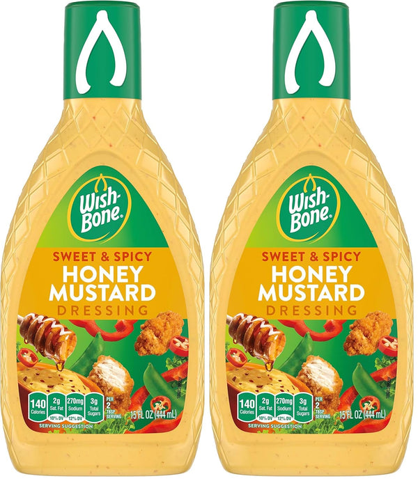 Wish-Bone Salad Dressing, Sweet & Spicy Honey Mustard, 15 oz (Pack of 2)