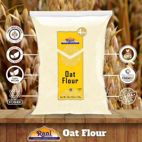 64oz (4lbs) 1.81kg Rani Oat Flour ~ All Natural | Gluten Friendly | NON-GMO | Kosher | Vegan | Indian Origin