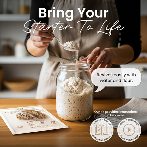ERNEY 2 pack Dehydrated Sourdough Starter for Bread Making - Perfect Rise Organic Sourdough Bread Flour
