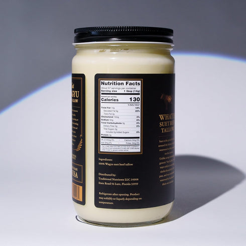 28oz, 100% 1.75lbs Wagyu Beef Tallow Pure Suet Kidney Fat, Triple-Rendered, USDA Inspected