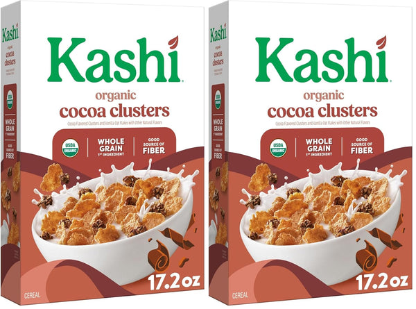 Kashi Breakfast Cereal, Organic, Whole Grain, Cocoa Clusters, 17.2oz Box (1 Box)