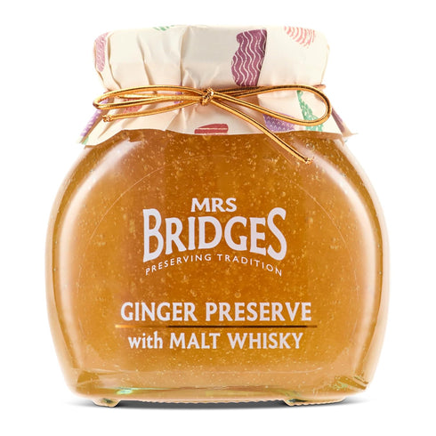Mrs Bridges Ginger Preserve with Malt Whisky, Made in Scotland, 12oz Jar