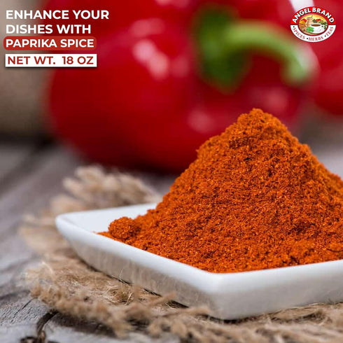 17 oz Angel Brand Paprika Powder Bottle Sweet and Vibrant Ground Spice for Cooking, Seasoning, and Garnishing Ideal