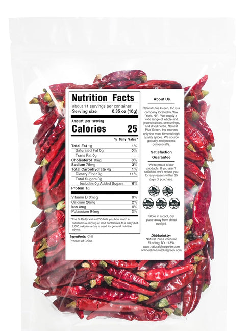Natruen Whole Dry Szechuan Chinese Red Chili Pods 4 Oz (Medium Hot) for Chili Oil, Paste, Sauce, Spicy Sichuan Dried