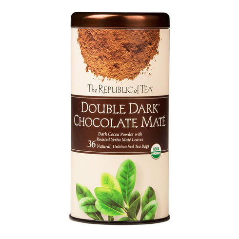 The Republic of Tea Organic Double Dark Chocolate Mat, Naturally Caffeinated Yerba