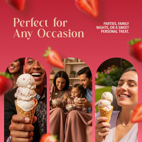 5 2 (1 Pack, Triple Scoop - Premium Strawberry Ice Cream Mix For Ice Cream Maker. Simple, Easy, Delicious. From Gourmet