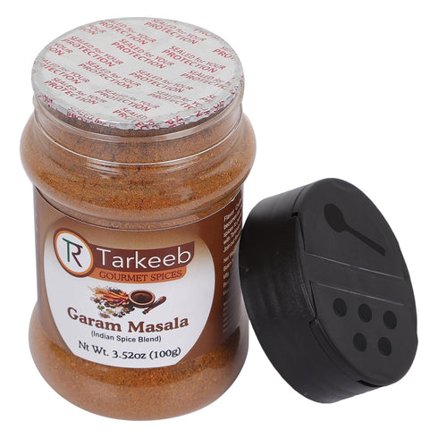 Tarkeeb Garam Masala Indian 15-Spice Blend, 3.52 oz Shaker Top PET Jar, All Natural, Vegan, Gluten Free