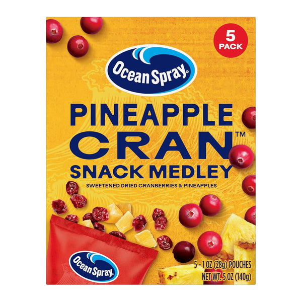 Ocean Spray Pineapple Cran Snack Medley, Cranberry and Pineapple Dried Fruit Snack,