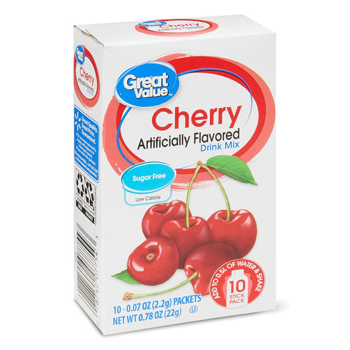 Great Value (Pack 6) Sugar Free, Low Calorie Cherry Drink Mix