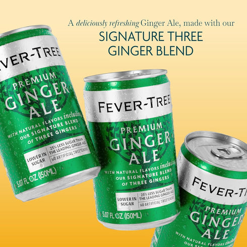 150 ML Pack 24 Fever Tree Ginger Ale - Premium Quality Mixer - Refreshing Beverage for Cocktails & Mocktails. Naturally