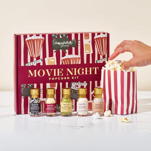 Set, 10 5 Thoughtfully Gourmet, Movie Night Popcorn Includes Yellow and Mixed Popcorn Kernels, Paper Bags, Seasonings