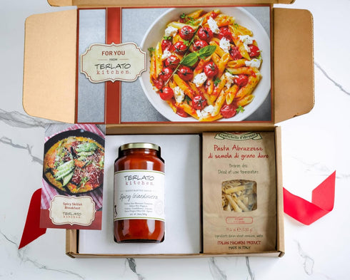 Terlato Kitchen Weeknight Pasta Gift Set with Sauce, Italian Penne Pasta, Recipe