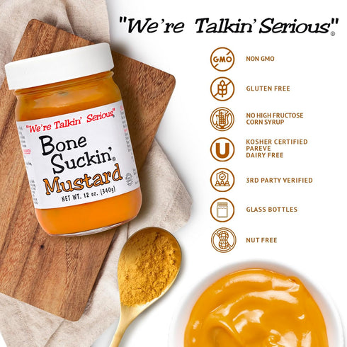(2 Count, Bone Suckin' Sauce Mustard, Non GMO, Gluten and Fat Free, Great Tasting Condiment Variety)