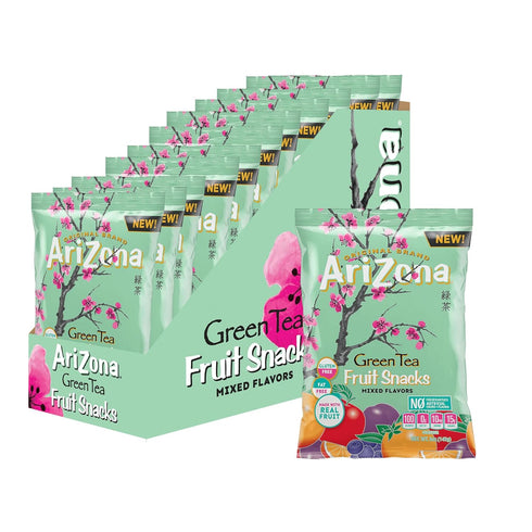 AriZona Green Tea Fruit Snacks, Gluten Free Mixed Fruit Gummy Chews 5