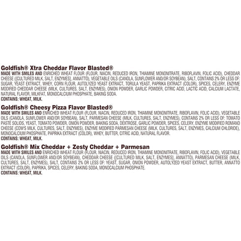 Pack 1 oz Packs, 30 Goldfish Bold Mix Variety Snack Crackers, Snack Ct Box