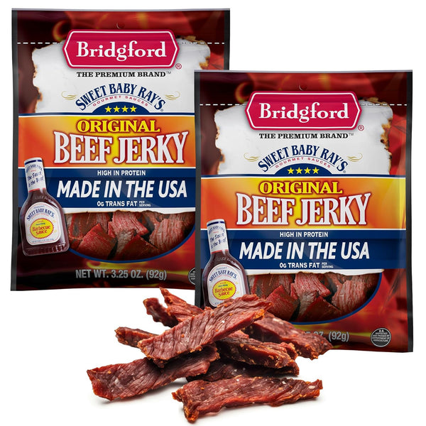 Bridgford Sweet Baby Rays Beef Jerky Original 3.25 oz Pack of 2