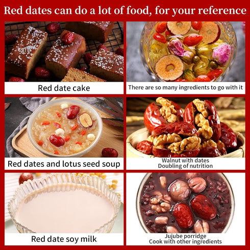 500g (1.1LB) Chinese Jujube Dates dried red date High Grade Dried Red Dates Fruit Jujubes Healthy Dried Fruit Superfood