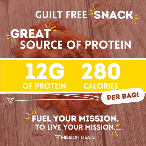 Mission Meats Candied Bacon Jerky (Sriracha) - Delicious Savory & Sweet Snack, Gluten Free, 2oz (Pack of 3)