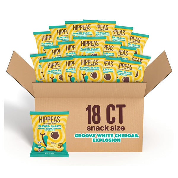 Hippeas Chickpea Puffs, Flavor Blast: White Cheddar Explosion, 0.75 Ounce (Pack of